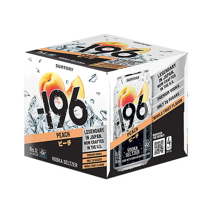 '-196 Suntory Vodka Seltzer, Peach 4x12 oz. Cans