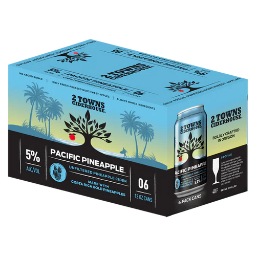 2 Towns Ciderhouse Pacific Pineapple 6-Pack (12 FL OZ Cans)