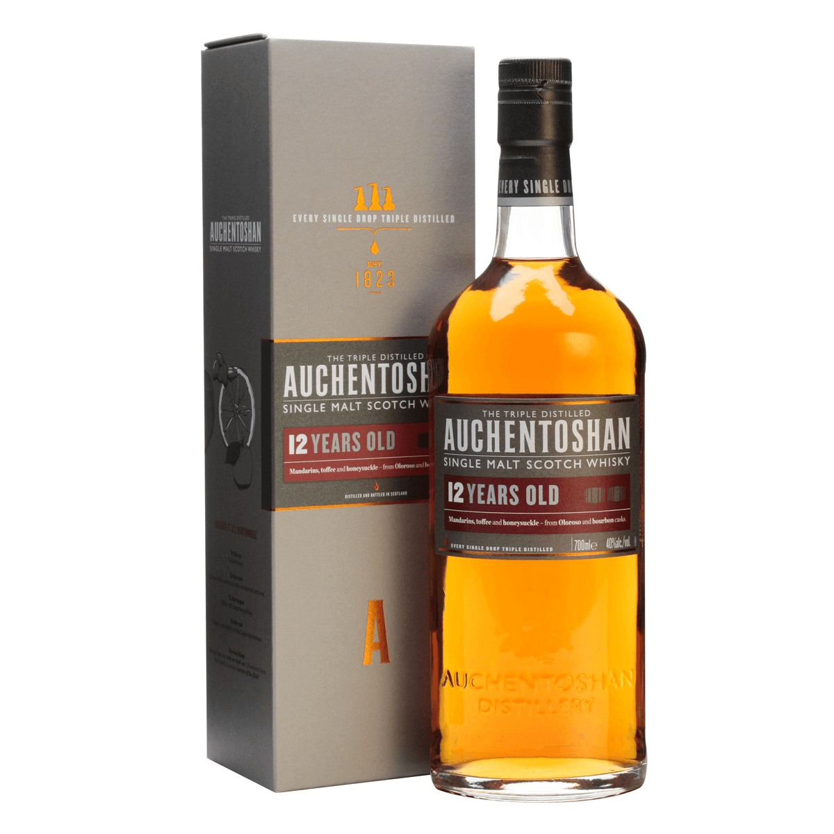 AUCHENTOSHAN 12 YEARS OLD – SINGLE MALT SCOTCH WHISKY – 750ML