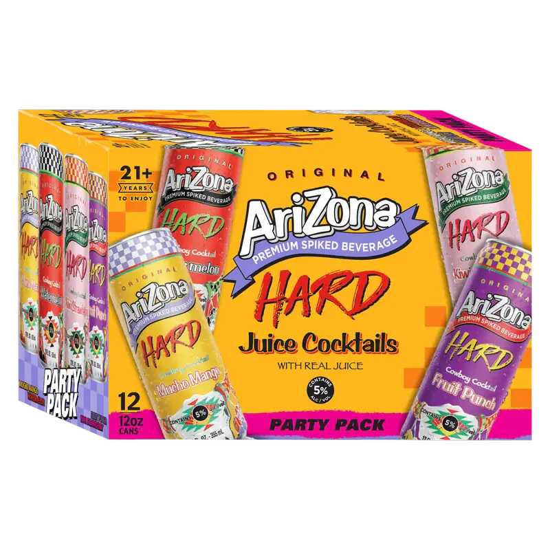 Arizona Hard Juice Cocktail Party Pack 12pk 12oz Can 5.0% ABV