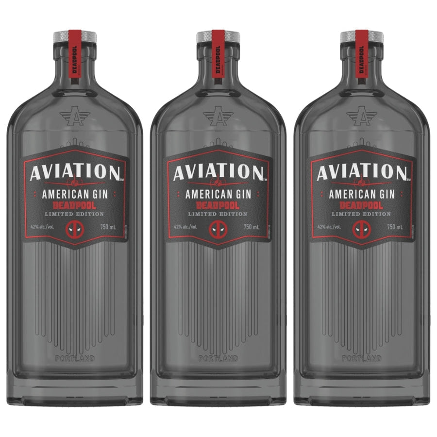 Aviation American Gin Deadpool Limited Edition 3 Pack - 750 Ml