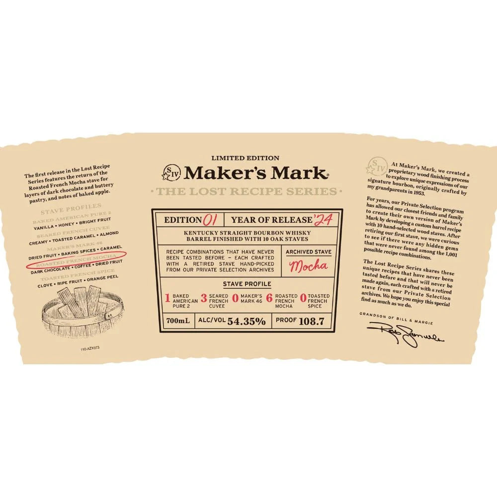Maker's Mark 2024 The Lost Recipe Series Edition #01 Bourbon Whisky 750 ml